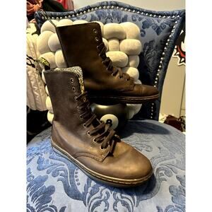 Dr Martens Brown Stratford Leopard Print Lined Size 7/EU 37